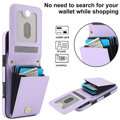 For iPhone 16 Plus YM015 Crossbody Rhombic Card Bag RFID Phone Case(Light Purple) - iPhone 16 Plus Cases by buy2fix | Online Shopping UK | buy2fix