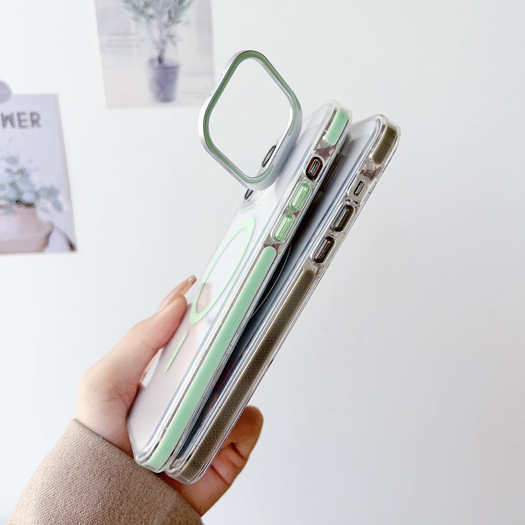 For iPhone 13 Pro J2 High Transparent MagSafe Magnetic Frame Holder Phone Case(Matcha Green) - iPhone 13 Pro Cases by buy2fix | Online Shopping UK | buy2fix