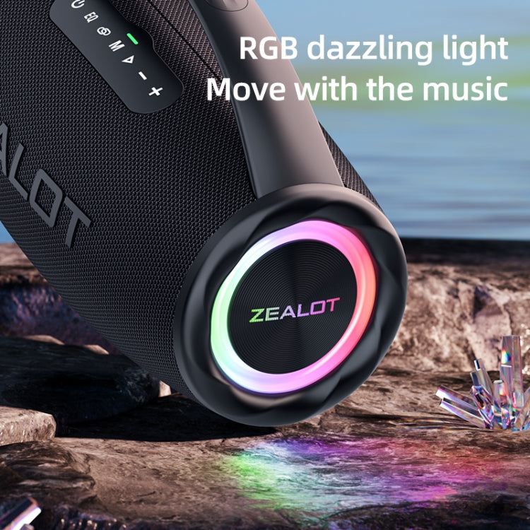 Zealot S97 80W Outdoor Portable RGB Light Bluetooth Speaker(Grey) - Waterproof Speaker by ZEALOT | Online Shopping UK | buy2fix