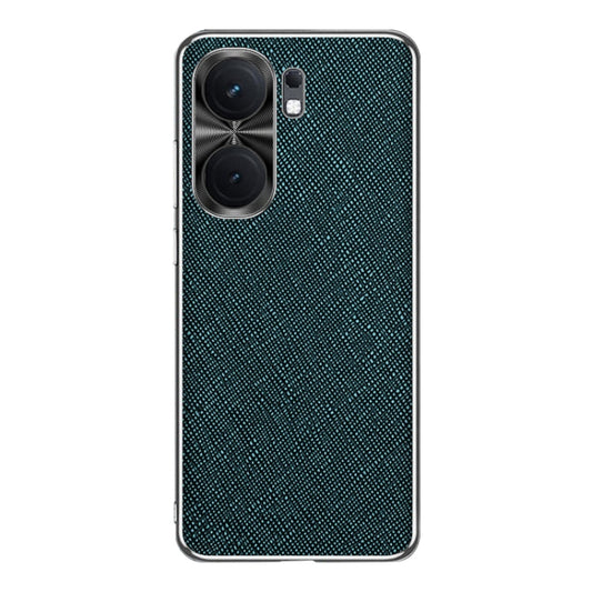 For vivo iQOO Neo9 Pro Silver Edge Cross Texture PU Leather Phone Case(Dark Green) - iQOO Neo9 Pro Cases by buy2fix | Online Shopping UK | buy2fix