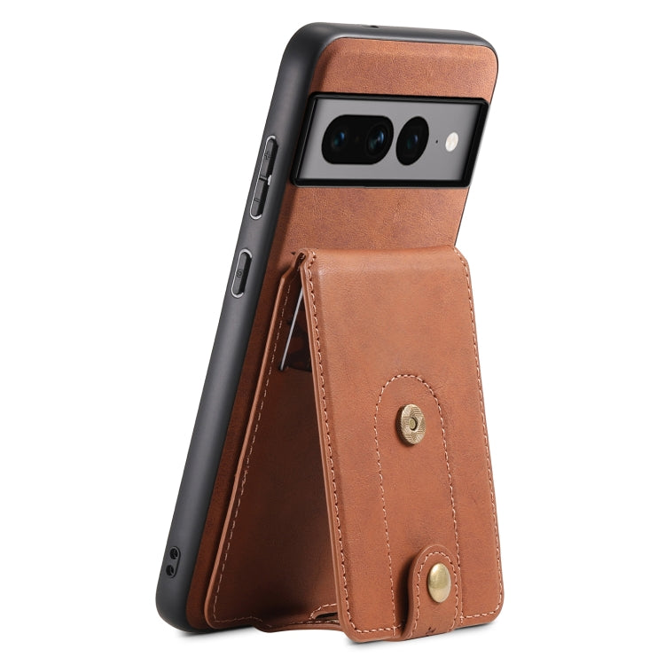 For Google Pixel 7 Pro 5G Denior D14 NK Retro Pattern MagSafe Magnetic Card Holder Leather Phone Case(Brown) - Google Cases by Denior | Online Shopping UK | buy2fix