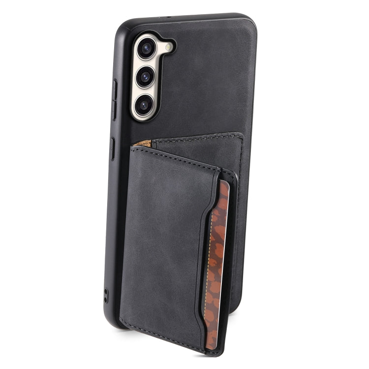 For Samsung Galaxy S23+ 5G Denior D13 Retro Texture Leather MagSafe Card Bag Phone Case(Black) - Galaxy S23+ 5G Cases by Denior | Online Shopping UK | buy2fix