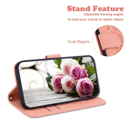 For iPhone 16 Pro Max Butterfly Rose Embossed Leather Phone Case(Pink) - iPhone 16 Pro Max Cases by buy2fix | Online Shopping UK | buy2fix