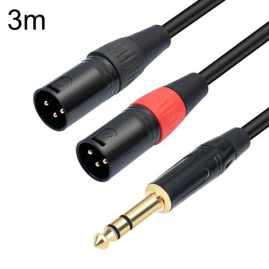 TC145YXK108RE-10 6.35mm 1/4 TRS Male to Dual XLR Male Audio Cable, Length:3m(Black) - Microphone Audio Cable & Connector by buy2fix | Online Shopping UK | buy2fix