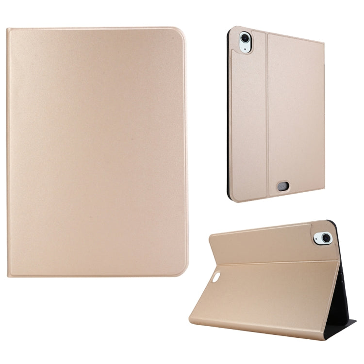 For iPad Air 11 2024 Stretch Voltage Plain Leather Smart Tablet Case(Gold) - iPad Air 11 2024 Cases by buy2fix | Online Shopping UK | buy2fix