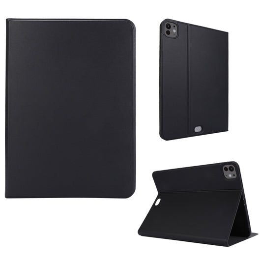 For iPad Pro 11 2024 Stretch Voltage Plain Leather Smart Tablet Case(Black) - iPad Pro 11 2024 Cases by buy2fix | Online Shopping UK | buy2fix