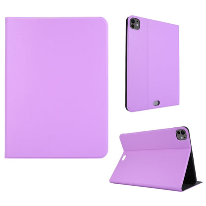 For iPad Pro 11 2024 Stretch Voltage Plain Leather Smart Tablet Case(Purple) - iPad Pro 11 2024 Cases by buy2fix | Online Shopping UK | buy2fix