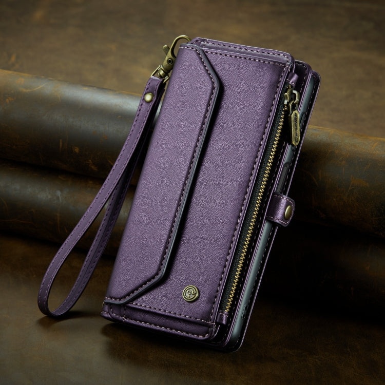 For Samsung Galaxy A22 5G CaseMe C36 Card Slots Zipper Wallet RFID Anti-theft Leather Phone Case(Purple) - Galaxy Phone Cases by CaseMe | Online Shopping UK | buy2fix