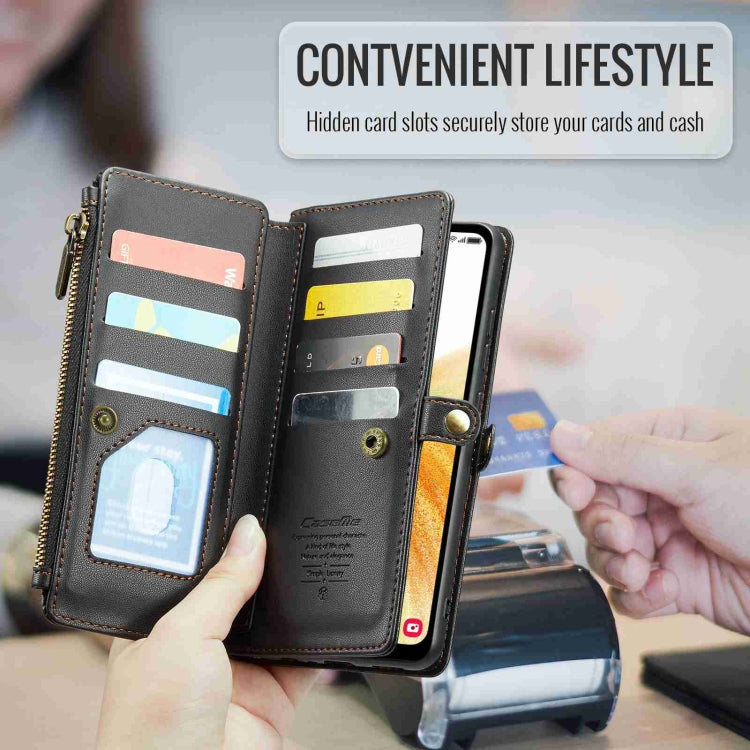 For Samsung Galaxy A33 5G CaseMe C36 Card Slots Zipper Wallet RFID Anti-theft Leather Phone Case(Black) - Galaxy Phone Cases by CaseMe | Online Shopping UK | buy2fix