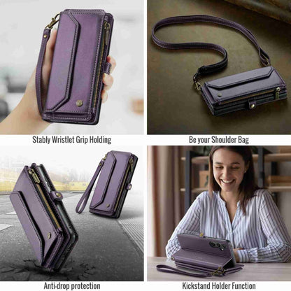 For Samsung Galaxy A54 5G CaseMe C36 Card Slots Zipper Wallet RFID Anti-theft Leather Phone Case(Purple) - Galaxy Phone Cases by CaseMe | Online Shopping UK | buy2fix