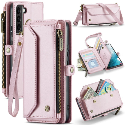 For Samsung Galaxy S22+ 5G CaseMe C36 Card Slots Zipper Wallet RFID Anti-theft Leather Phone Case(Pink) - Galaxy S22+ 5G Cases by CaseMe | Online Shopping UK | buy2fix