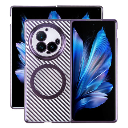 For vivo X Fold3 Pro 6D Plated Carbon Fiber Clear Magsafe PC Phone Case(Aurora Purple) - vivo Cases by buy2fix | Online Shopping UK | buy2fix