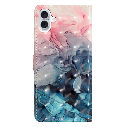 For iPhone 16 3D Pattern Leather Phone Case(3D Pink Blue Marble) - iPhone 16 Cases by buy2fix | Online Shopping UK | buy2fix