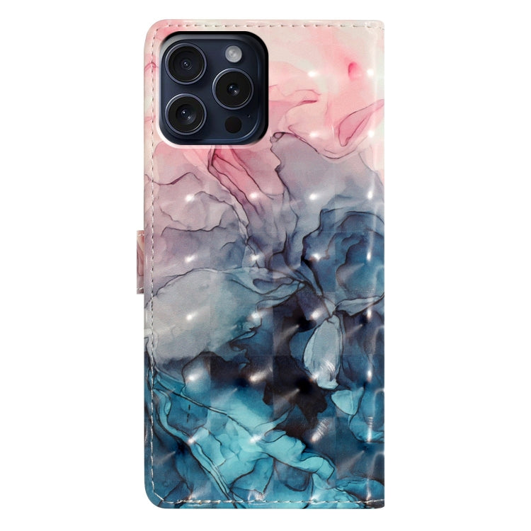 For iPhone 16 Pro 3D Pattern Leather Phone Case(3D Pink Blue Marble) - iPhone 16 Pro Cases by buy2fix | Online Shopping UK | buy2fix