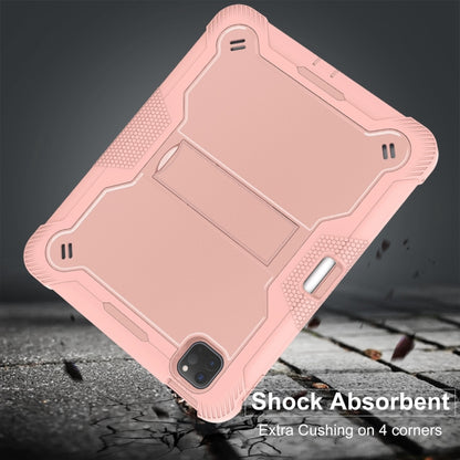 For iPad Pro 11 2024 Shockproof Silicone Hybrid PC Tablet Case with Holder(Rose Gold) - iPad Pro 11 2024 Cases by buy2fix | Online Shopping UK | buy2fix