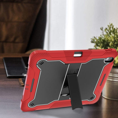 For iPad Air 13 2024 Shockproof Silicone Hybrid PC Tablet Case with Holder(Black + Red) - iPad Air 13 2024 Cases by buy2fix | Online Shopping UK | buy2fix