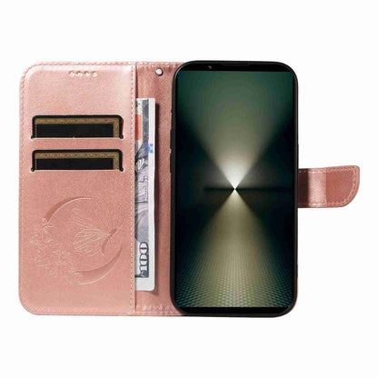 For Sony Xperia 1 VI 2024 Swallowtail Butterfly Embossed Leather Phone Case(Rose Gold) - Sony Cases by buy2fix | Online Shopping UK | buy2fix