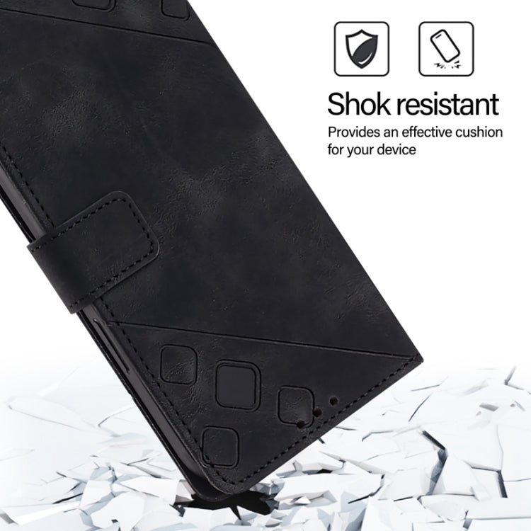 For Blackview Color 8 Skin Feel Embossed Leather Phone Case(Black) - More Brand by buy2fix | Online Shopping UK | buy2fix