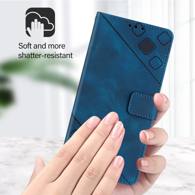 For Blackview Color 8 Skin Feel Embossed Leather Phone Case(Blue) - More Brand by buy2fix | Online Shopping UK | buy2fix