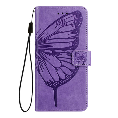 For Blackview Color 8 Embossed Butterfly Leather Phone Case(Purple) - More Brand by buy2fix | Online Shopping UK | buy2fix