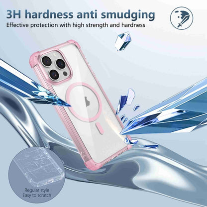 For iPhone 14 Pro Max Transparent MagSafe Magnetic Phone Case(Pink) - iPhone 14 Pro Max Cases by buy2fix | Online Shopping UK | buy2fix