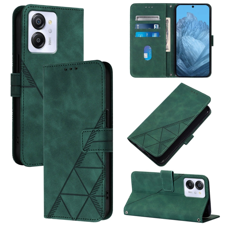 For Blackview Color 8 Crossbody 3D Embossed Flip Leather Phone Case(Green) - More Brand by buy2fix | Online Shopping UK | buy2fix