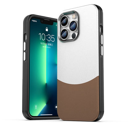 For iPhone 13 Pro Leather Texture MagSafe Magnetic TPU + PC Phone Case(Brown) - iPhone 13 Pro Cases by buy2fix | Online Shopping UK | buy2fix