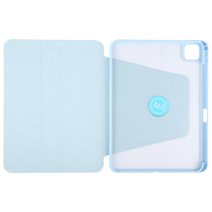 For iPad Air 11 2024 / Air 5 / Air 4 GEBEI Acrylic TPU 3-folding Rotating Smart Tablet Leather Case withh Pen Slot(Sky Blue) - iPad Air 11 2024 Cases by GEBEI | Online Shopping UK | buy2fix
