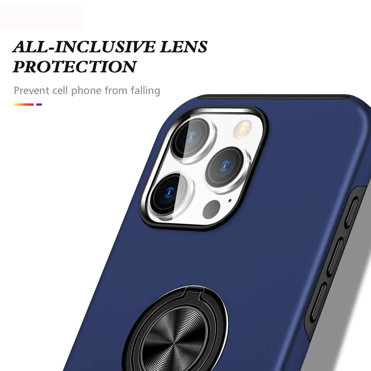 For iPhone 16 Pro Max Magnetic Ring Holder Phone Case(Navy Blue) - iPhone 16 Pro Max Cases by buy2fix | Online Shopping UK | buy2fix