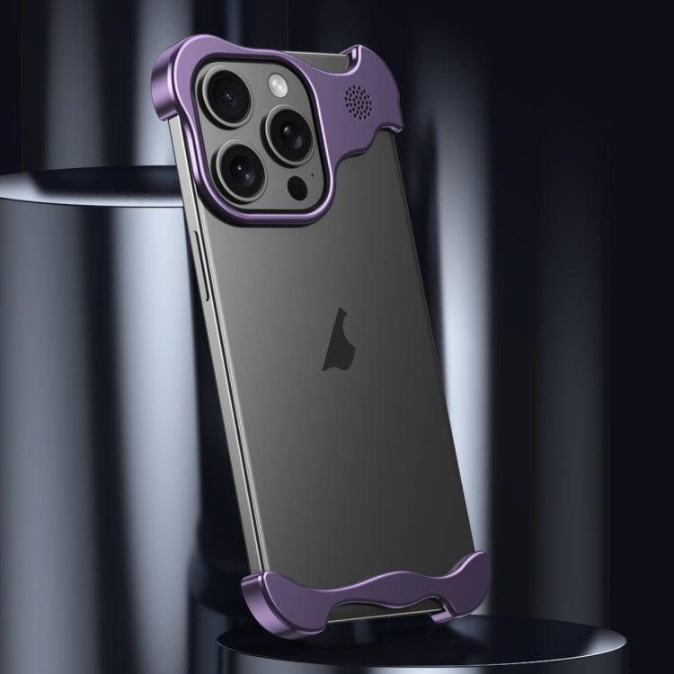 For iPhone 14 Aromatherapy Alloy Frameless Phone Case(Purple) - iPhone 14 Cases by buy2fix | Online Shopping UK | buy2fix