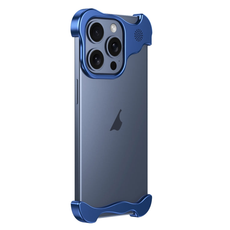 For iPhone 15 Pro Aromatherapy Alloy Frameless Phone Case(Blue) - iPhone 15 Pro Cases by buy2fix | Online Shopping UK | buy2fix