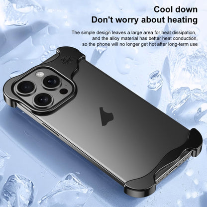 For iPhone 14 Pro Aromatherapy Alloy Frameless Phone Case(Black) - iPhone 14 Pro Cases by buy2fix | Online Shopping UK | buy2fix