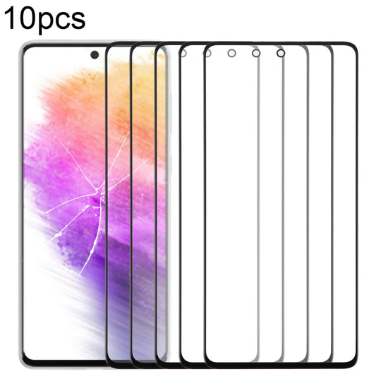 For Samsung Galaxy A73 SM-A736B 10pcs Front Screen Outer Glass Lens with OCA Optically Clear Adhesive - Outer Glass Lens by buy2fix | Online Shopping UK | buy2fix