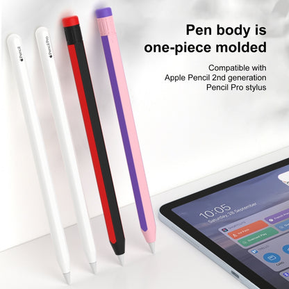 For Apple Pencil 2 / Pencil Pro Colorful Pencil Style Stylus Silicone Protective Case(Pink Purple) - Pencil Accessories by buy2fix | Online Shopping UK | buy2fix