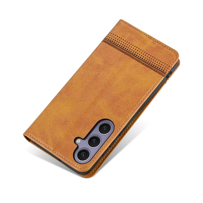 For Samsung Galaxy S25+ 5G AZNS Magnetic Calf Texture Flip Leather Phone Case(Light Brown) - Galaxy S25+ 5G Cases by AZNS | Online Shopping UK | buy2fix