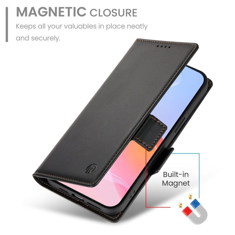 For iPhone 16 Pro Side Buckle Magnetic Frosted Leather Phone Case(Black) - iPhone 16 Pro Cases by buy2fix | Online Shopping UK | buy2fix