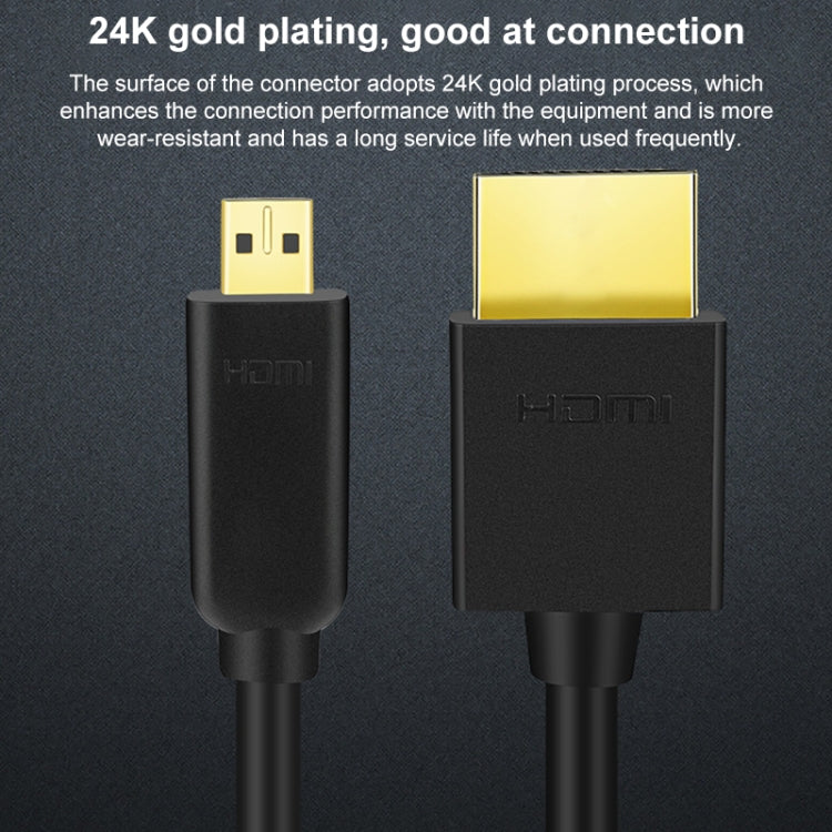 HDMI to Micro HDMI 4K UHD 18Gbps Video Connection Cable, Length:1m(Black) - Cable by buy2fix | Online Shopping UK | buy2fix