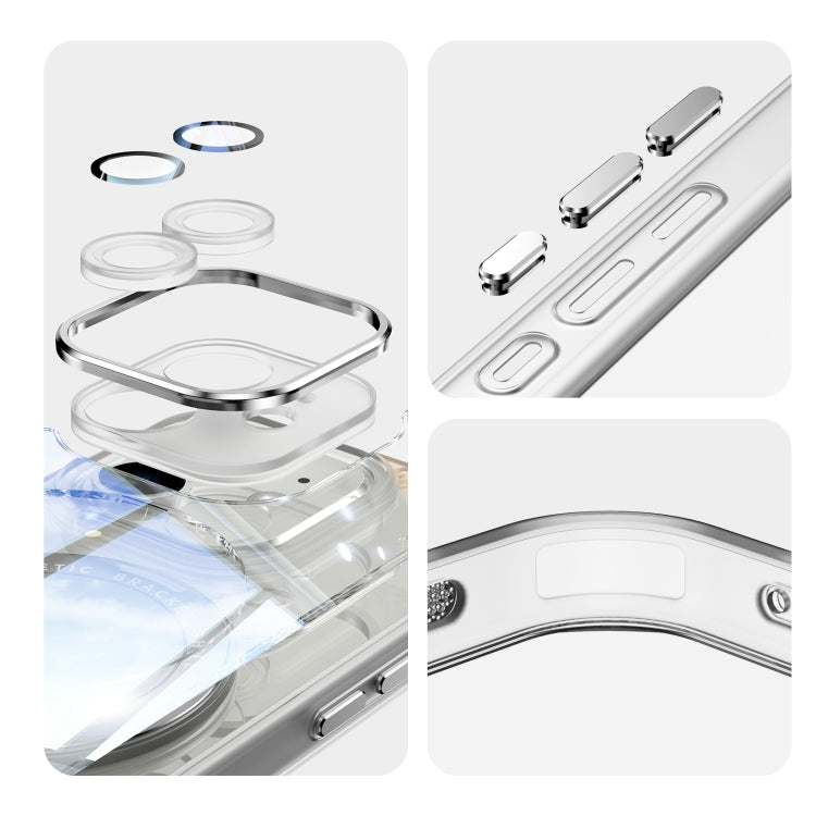 For iPhone 12 360 Holder Magsafe Acrylic Hybrid TPU Phone Case(Frosted White) - iPhone 12 / 12 Pro Cases by buy2fix | Online Shopping UK | buy2fix