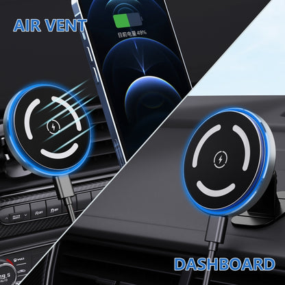 M68 15W Magnetic QI Standard Wireless Charging Car Holder(Dark Grey) - Wireless Charger Holders by buy2fix | Online Shopping UK | buy2fix