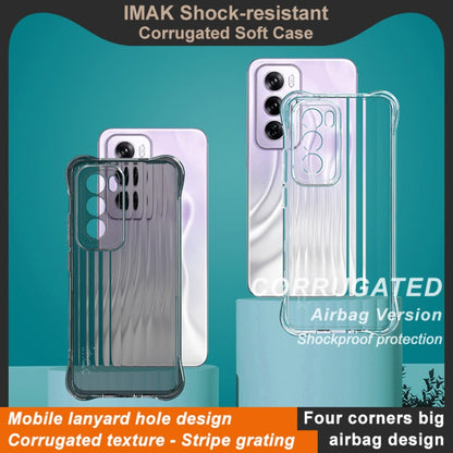 For OPPO Reno12 Pro Global IMAK Corrugated Texture Airbag TPU Phone Case(Transparent Black) - Reno12 Pro Cases by imak | Online Shopping UK | buy2fix