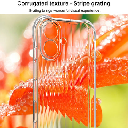 For iPhone 16 IMAK Corrugated Texture Airbag TPU Phone Case(Transparent) - iPhone 16 Cases by imak | Online Shopping UK | buy2fix