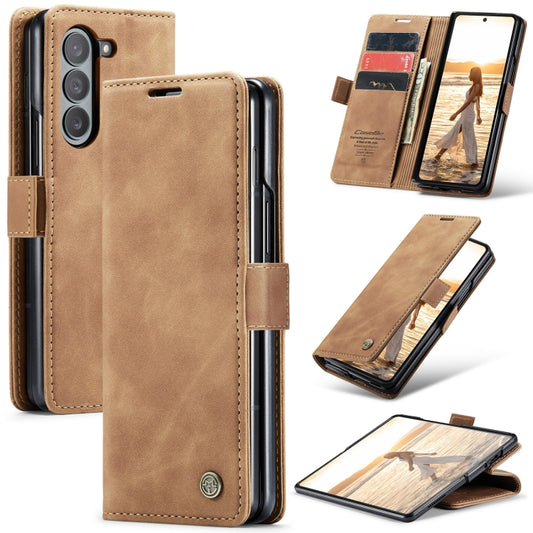 For Samsung Galaxy Z Fold6 5G CaseMe 013 Multifunctional Horizontal Flip Leather Phone Case(Brown) - Galaxy Z Fold6 5G Cases by CaseMe | Online Shopping UK | buy2fix