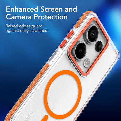 For Xiaomi Redmi Note 13 Pro 4G Dual-Color Clear Acrylic Hybrid TPU MagSafe Phone Case(Orange) - Note 13 Pro Cases by buy2fix | Online Shopping UK | buy2fix