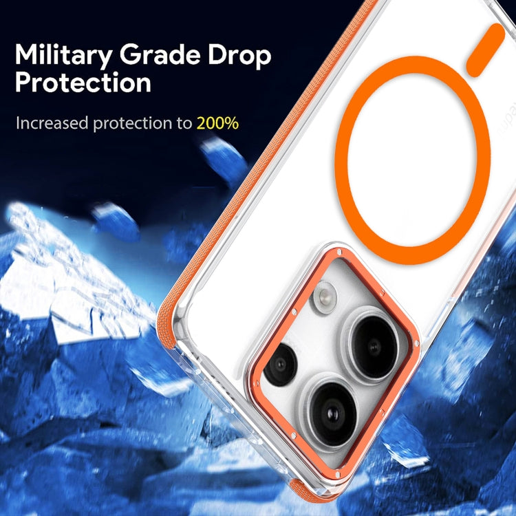 For Xiaomi Redmi Note 13 Pro 4G Dual-Color Clear Acrylic Hybrid TPU MagSafe Phone Case(Orange) - Note 13 Pro Cases by buy2fix | Online Shopping UK | buy2fix