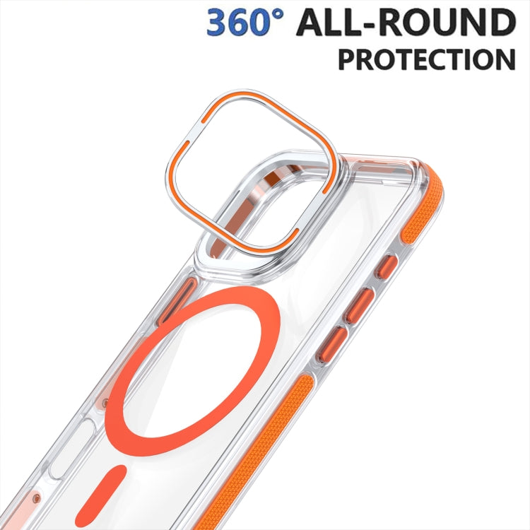 For iPhone 16 Pro Max Dual-Color Clear Acrylic Hybrid TPU Lens Flip Holder MagSafe Phone Case(Blue) - iPhone 16 Pro Max Cases by buy2fix | Online Shopping UK | buy2fix