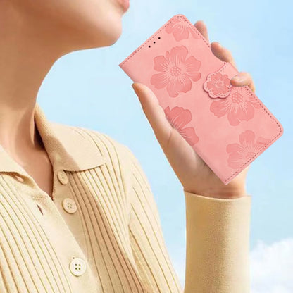 For Samsung Galaxy S25 5G Flower Embossing Pattern Leather Phone Case(Pink) - Galaxy S25 5G Cases by buy2fix | Online Shopping UK | buy2fix