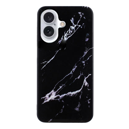 For iPhone 16 Plus IMD Marble TPU Phone Case(Black) - iPhone 16 Plus Cases by buy2fix | Online Shopping UK | buy2fix