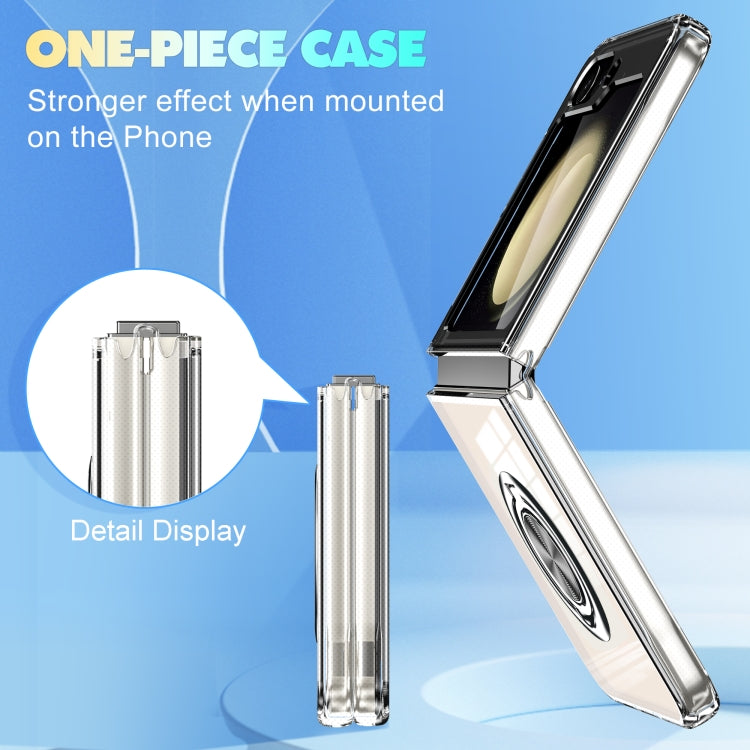 For Samsung Galaxy Z Flip4 5G MagSafe Transparent PC Folding Phone Case with Ring Holder - Galaxy Z Flip4 5G Cases by buy2fix | Online Shopping UK | buy2fix