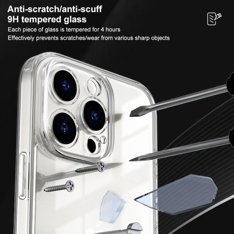 For iPhone 16 Pro Max Four Corner Airbag Transparent Glass Phone Case - iPhone 16 Pro Max Cases by buy2fix | Online Shopping UK | buy2fix