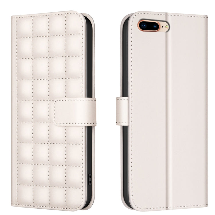 For iPhone SE 2024 Square Texture Leather Phone Case(Beige) - More iPhone Cases by buy2fix | Online Shopping UK | buy2fix